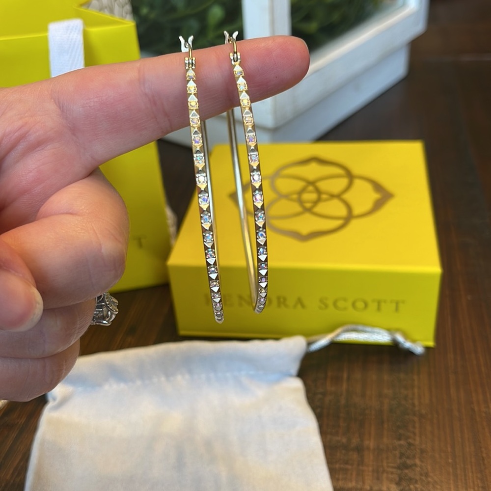 Kendra Scott blingy large hoops - Picture 9 of 14